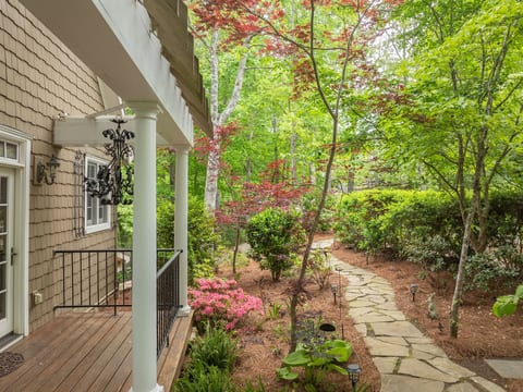 Follow the garden path to your private mountain retreat, where fresh air, quiet mornings, and relaxation await.