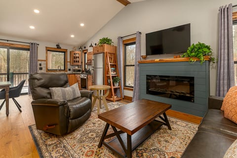 Living room with fireplace