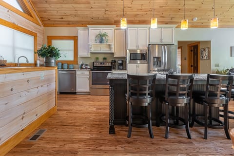 Spacious kitchen with seating