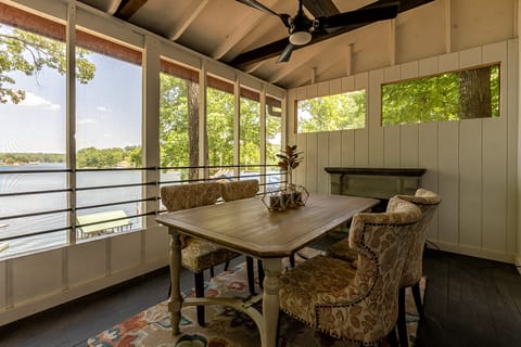 Dining area overlooking the lake