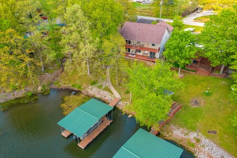 Aerial of short walk to dock