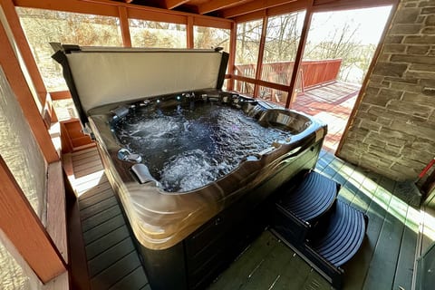 Covered hot tub
