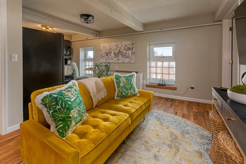 Cozy sofa with TV