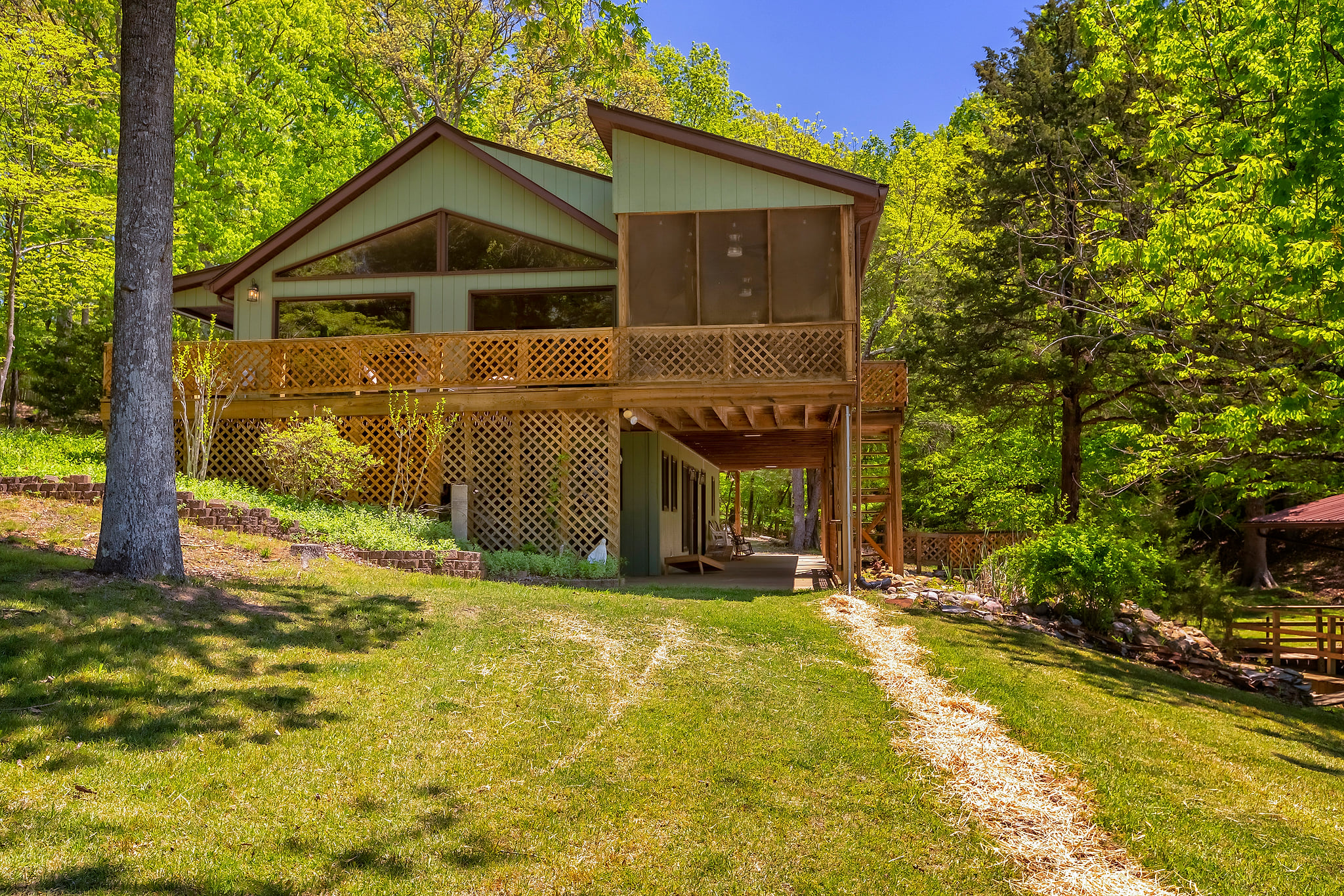Side view of the home