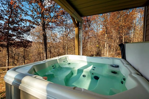Covered hot tub