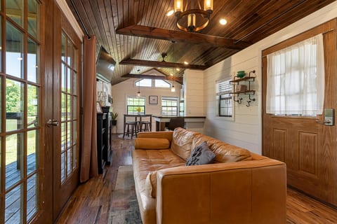 Spacious living area with walk out to the patio