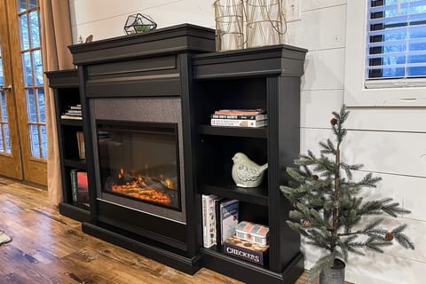 Cozy fireplace in the living room