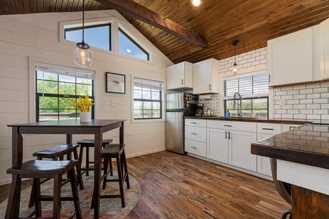 Spacious kitchen with seating