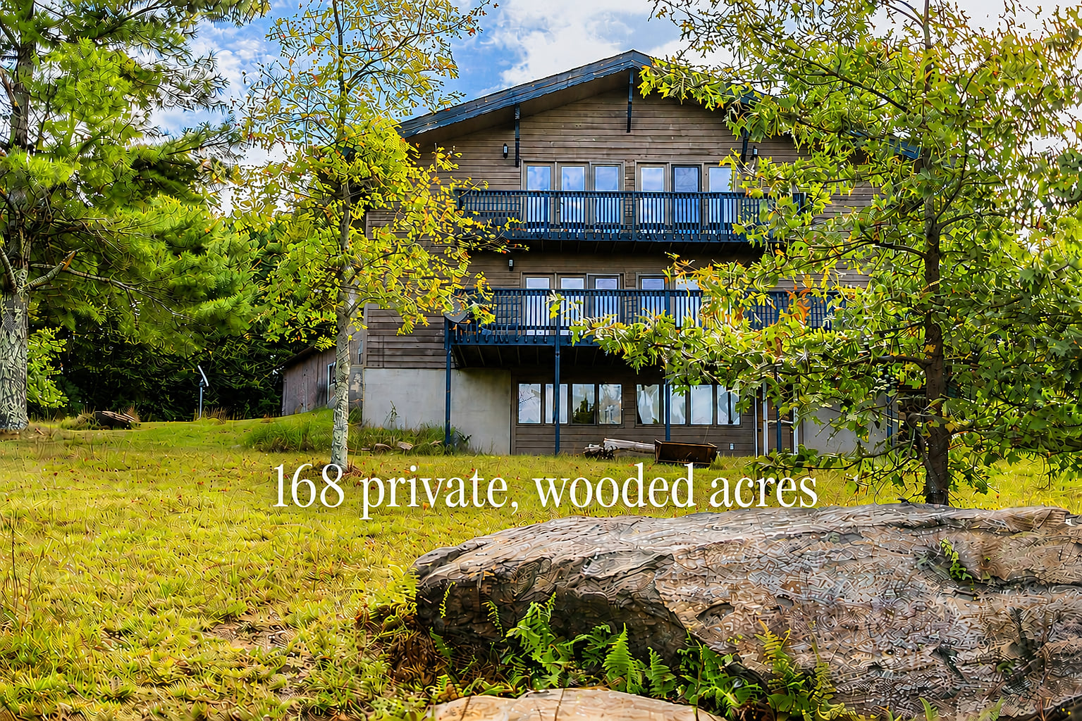 168 acres of private forest and wooded trails awaits you!