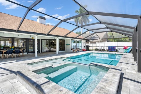 The incredible outdoor space truly sets this home apart.The new saltwater pool with a spa and sunshelf were completed in spring 2023.