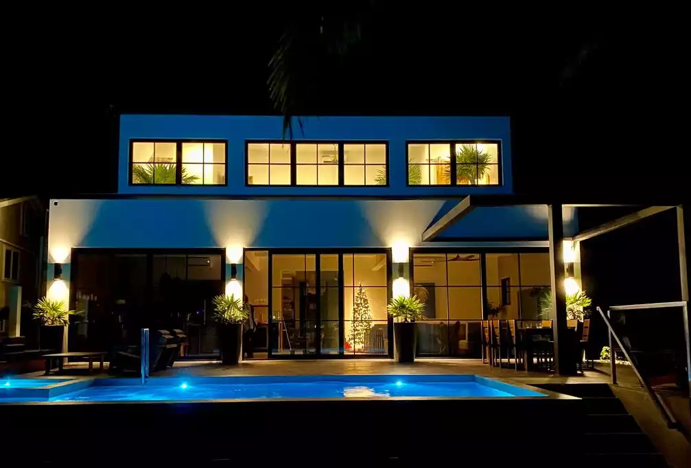 Gorgeous at night too... Gorgeous at night too... - Spectacular beachfront home with pool, gym, more! - San Pedro