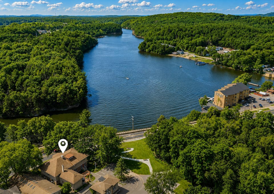 Peaceful lakeside retreat with scenic water views and wooded surroundings
