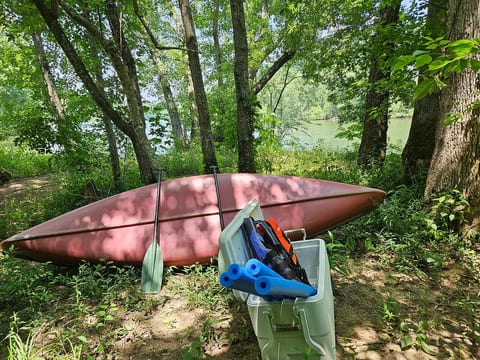 Your canoe awaits - 2 lifejackets provided (one large & 1 extra large).