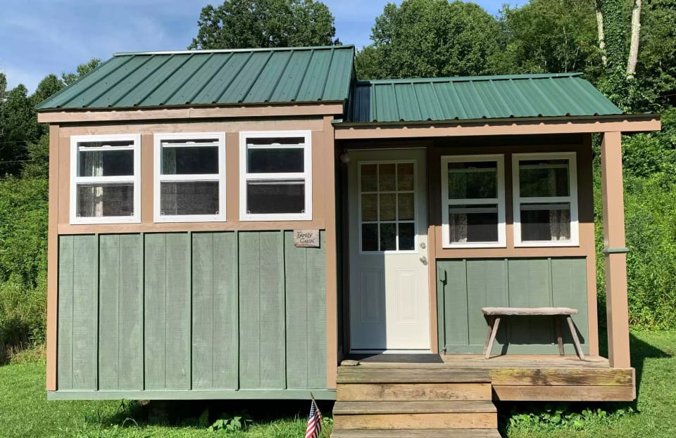 Family Camping Cabin Exterior 