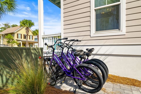 Complimentary beach cruisers for easy rides around the coastal neighborhood