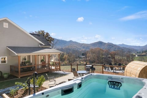Relaxation Elevated: Where Mountain Views Meet Swim Spa, Sauna, and Cold Plunge Bliss