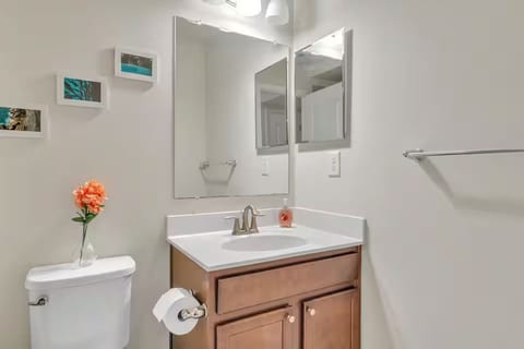 Half bath in living room & kitchen area