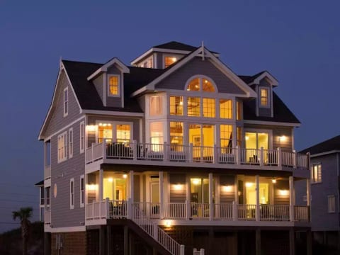 Flip Flop Inn from beach at night