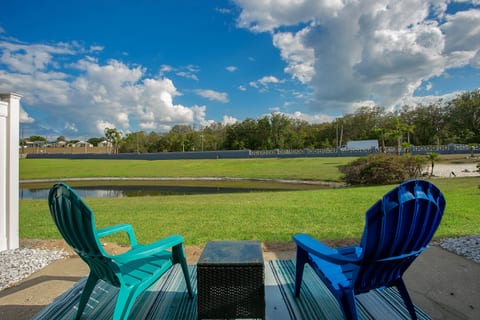 Step outside to the patio and a peaceful pond view.