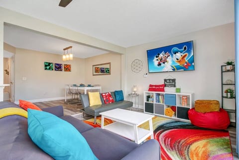 Curl up in the cozy living room & stream all your favorite entertainment