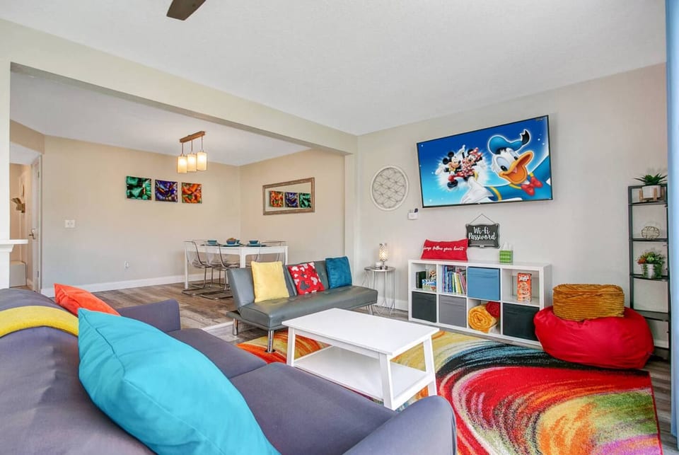 Curl up in the cozy living room & stream all your favorite entertainment