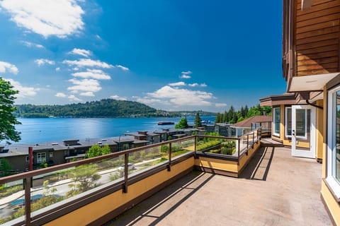 View of Indian Arm and the mountain from the 2nd-floor balcony