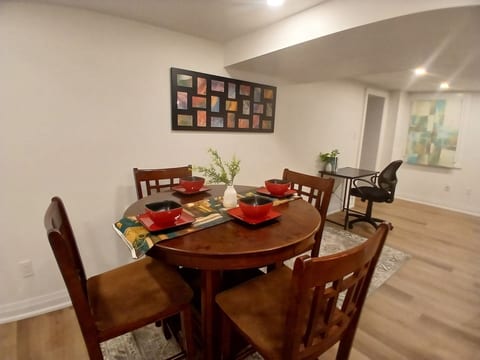 Dining room with high dining furniture