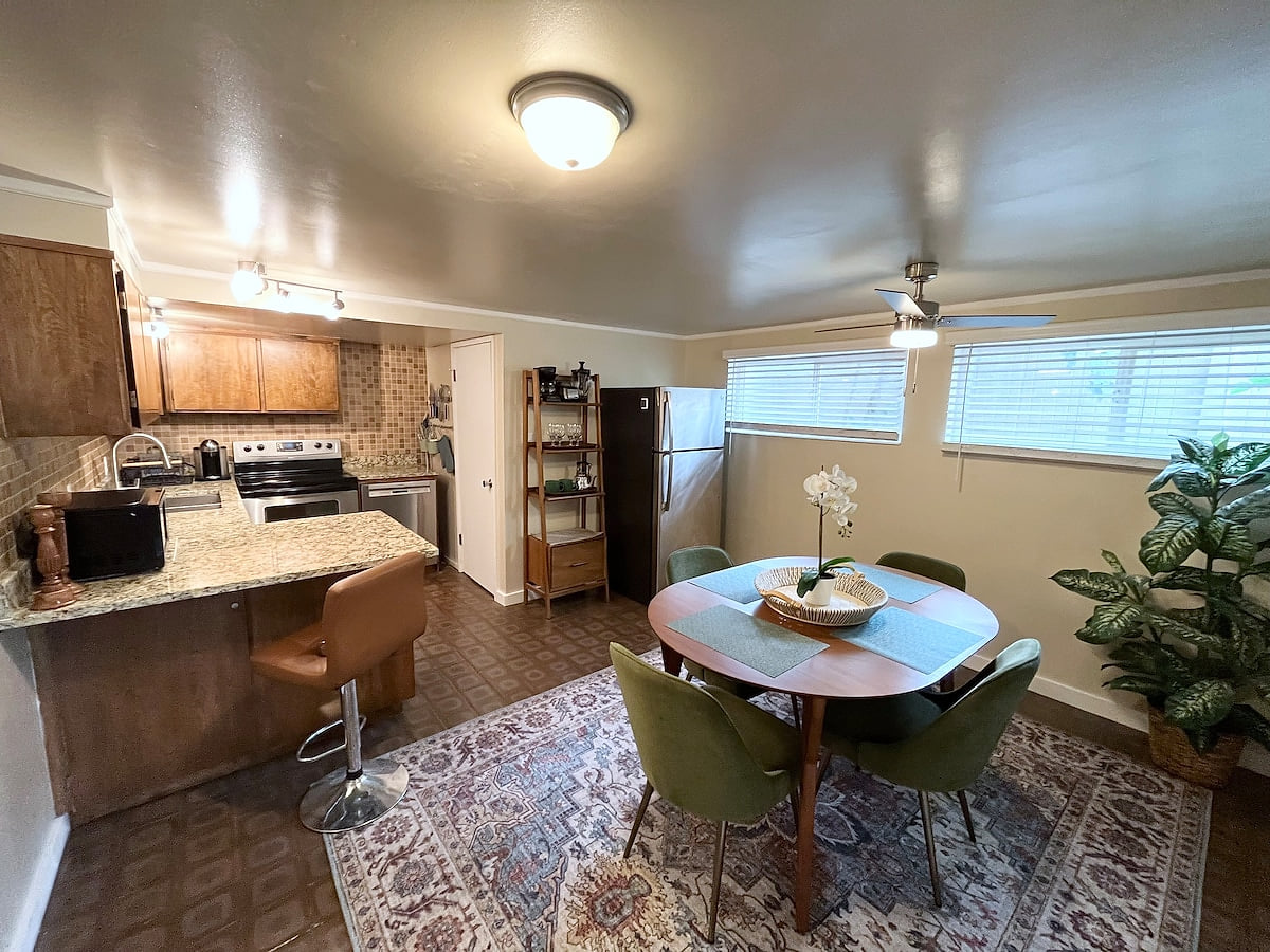 Kitchen and dining area