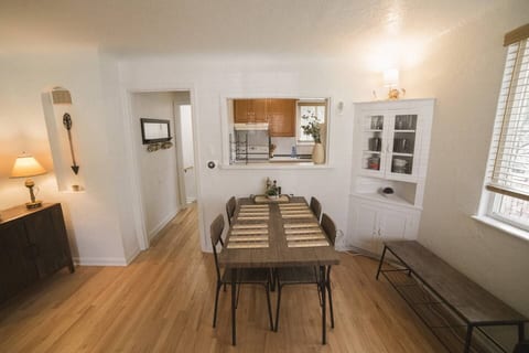 A clean and functional dining space perfect for meals, coffee, or planning the day.