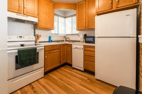 Fully equipped kitchen with everything needed for preparing meals during your stay.