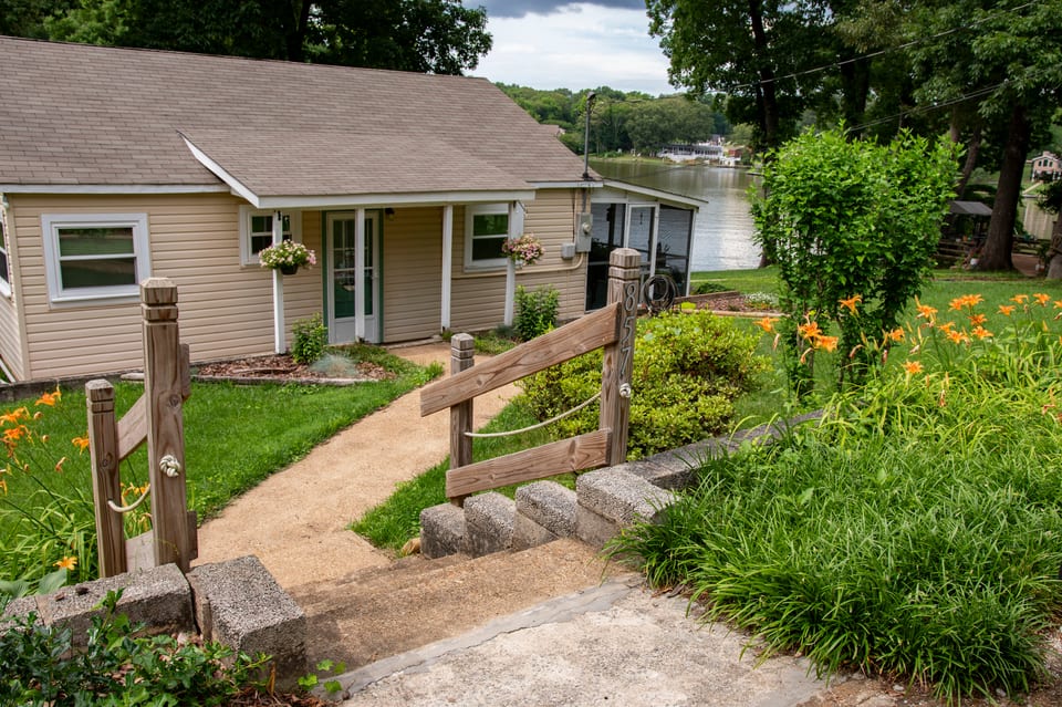 Entrance to house from parking lot topside.
