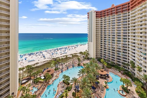 Take in breathtaking views of the resort-style lagoon pool and sugar-white beaches stretching along the Gulf shoreline.