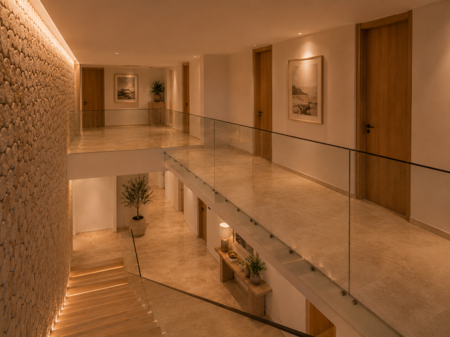Stair well and rooms