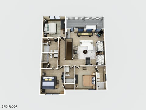 Upper Level floor plan — Plan ahead and find the perfect sleeping arrangements for your group!