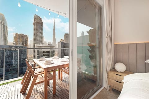 Dine or relax with a full view of Burj Khalifa from your private balcony. Enjoy a morning coffee, sunset dinner, or a quiet evening on the bean bags under string lights — it's your front-row seat to Dubai’s skyline.