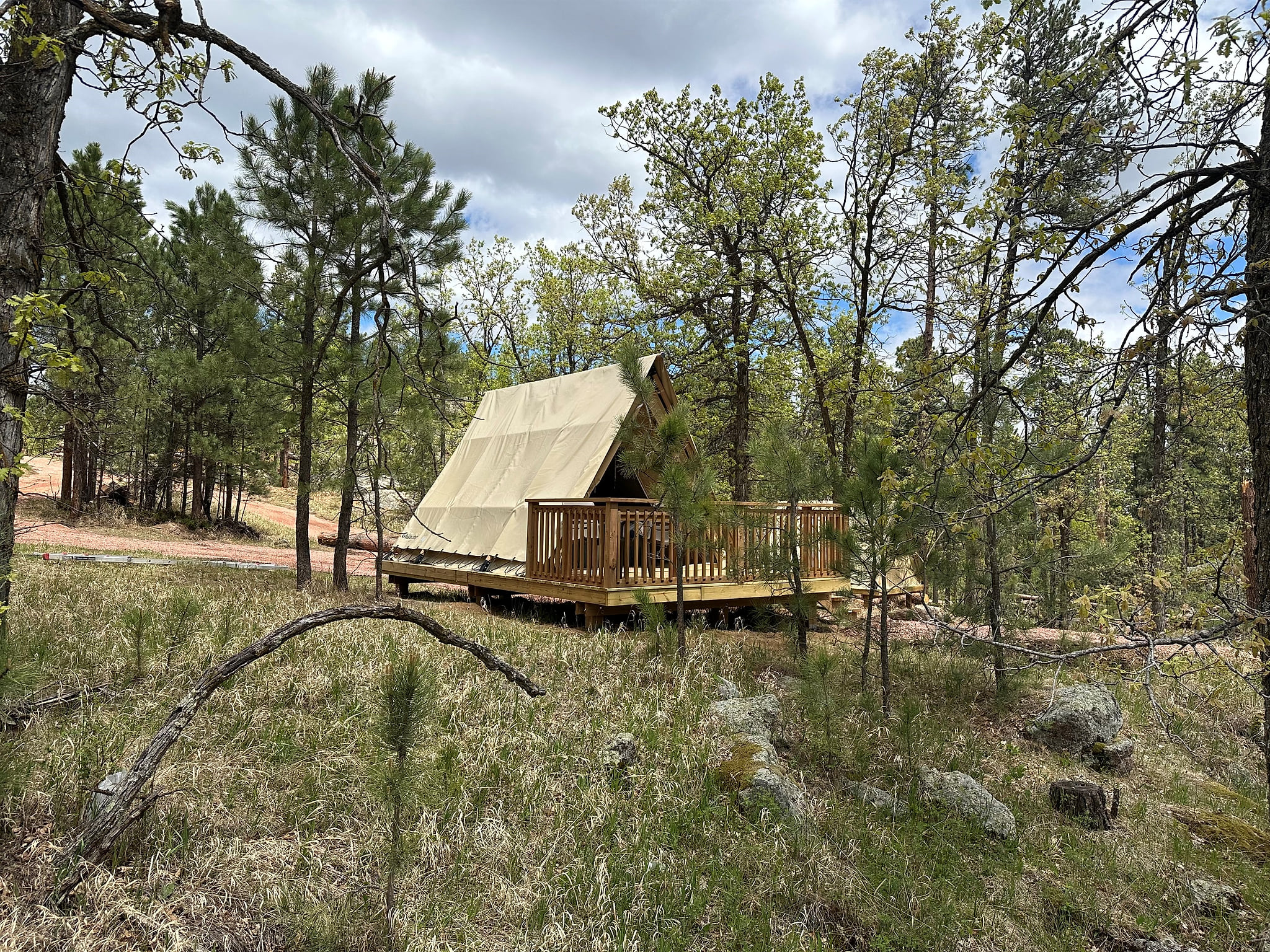Secluded A-Frame Glamping Escape Beneath the Pines