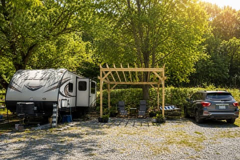 Camper on the New River in Todd, NC