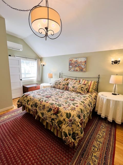 The large bedroom on the first floor was transformed from the art gallery.