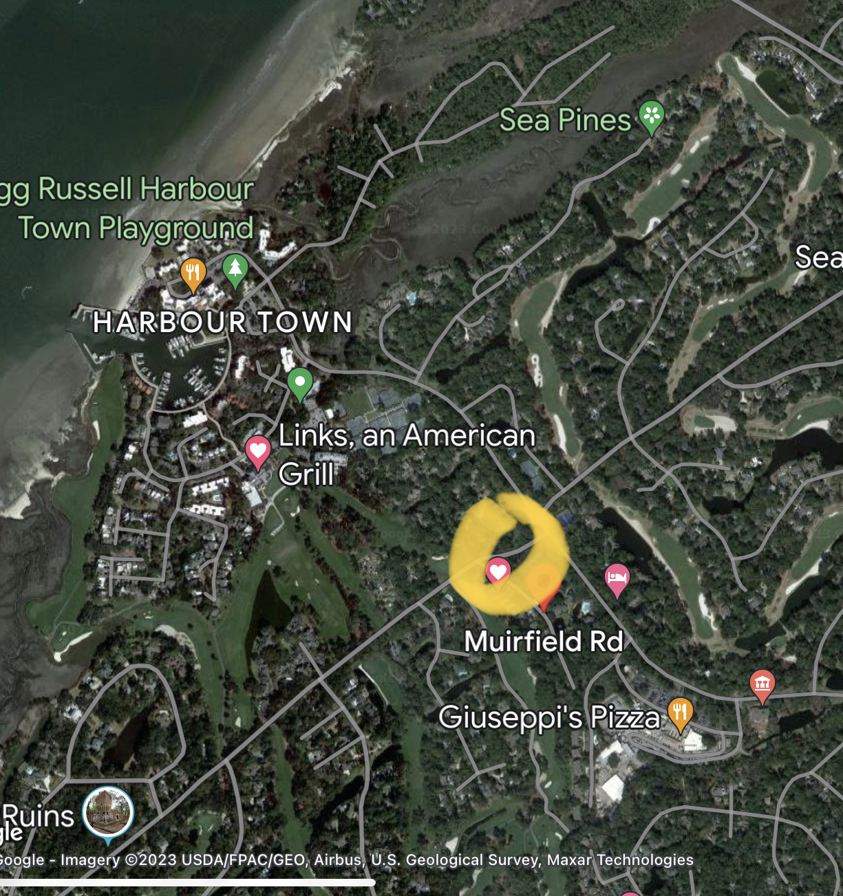 Our house highlighted in yellow