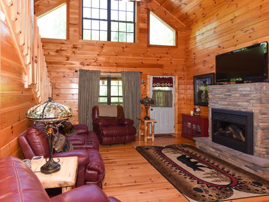 Living Room with Electric Fireplace