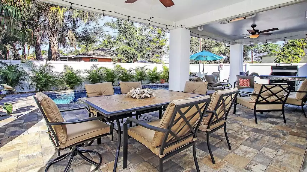 Breezy outdoor dining area.