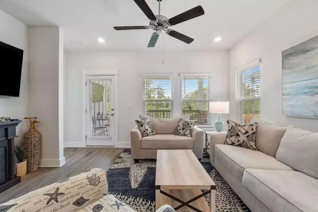 ModernMinutes to the BeachPorchTVGame Room