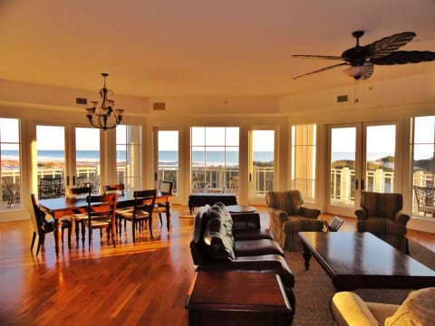 Great room at Breathtaking - window and Gulf views on three sides!
