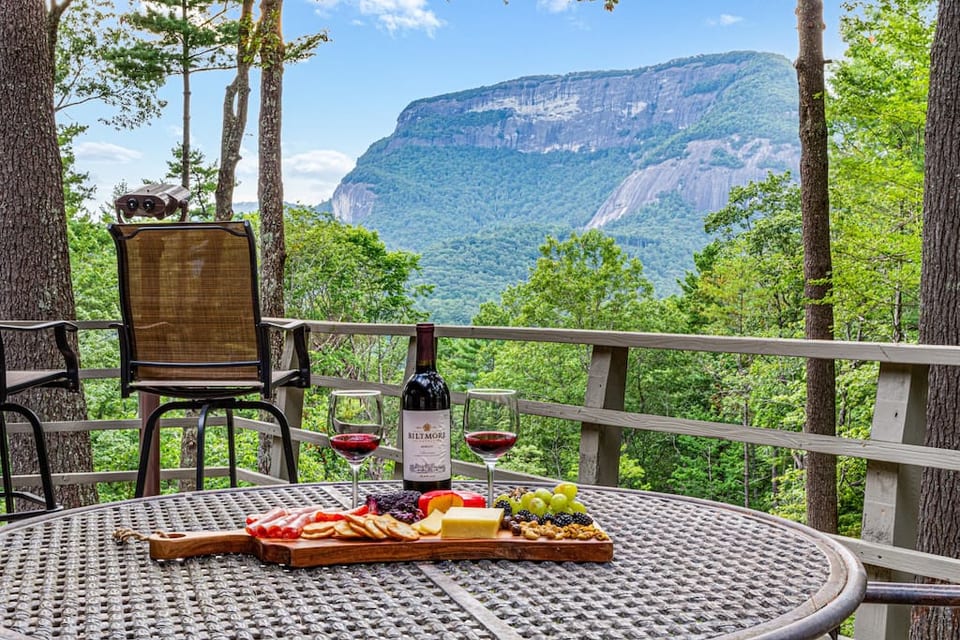 The view of Whiteside Mountain from our deck!
