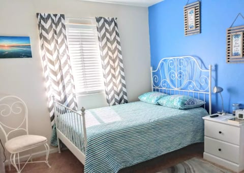 This is a Full (double) Ikea mattress with a 3" memory foam topper. In addition, a twin-sized air mattress is available (on request).
