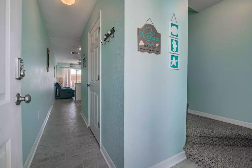 View from Front Door. Door on Right is 1/2 Bath.  Stairs to Upstairs Bedrooms