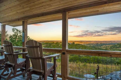 New glider chairs looking out to this spectacular view.  These are amazingly comfortable glider chairs!