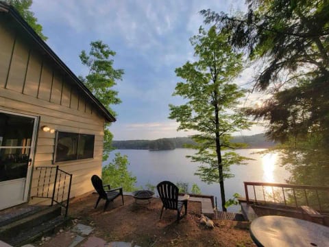 Stunning views of lake house morning
