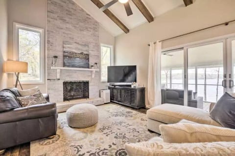 Living Room | Free Wifi | Walk Out Screen Porch
