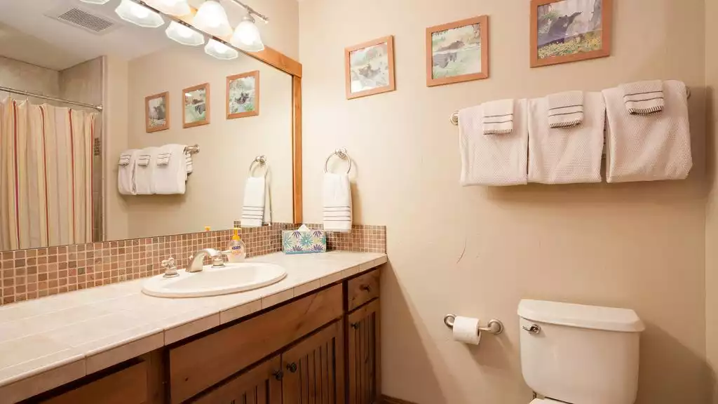 Lower level bathroom 2 attached to the bunk room - Cimarron Unit 14 - Steamboat Springs